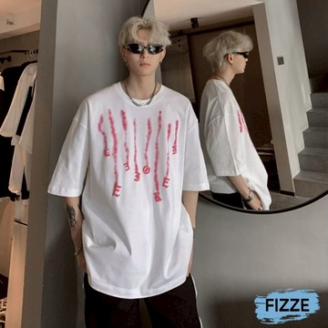 短袖上衣 純棉220g 男生短袖T恤 美式T恤 印花圓領短袖上衣 五分袖T恤 短T 男裝 ATHB5142【FIZZE】