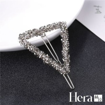 Hera 赫拉 歐美風不傷髮幾何滿鑽邊夾/髮夾兩入組