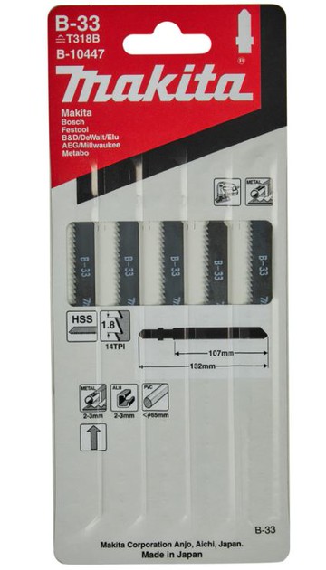 MAKITA 牧田 B-10447 B-33 線鋸片 5片 高速鋼 中厚金屬板 管道 型材 鋁
