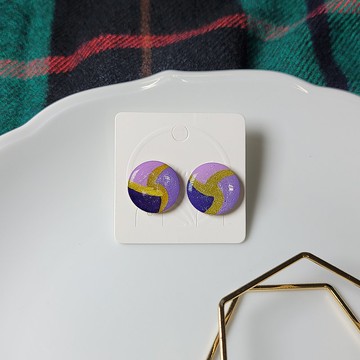 媽媽的舊衣裳 復古 古著 手繪熱縮片 耳環