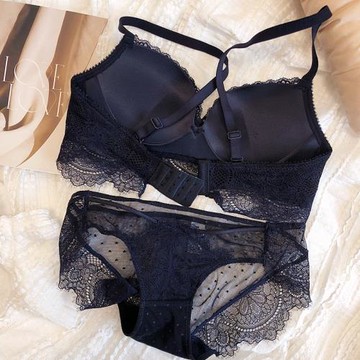 小胸變波霸蕾絲無鋼圈性感聚攏上托收副乳少女內衣套裝舒適文胸罩