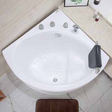 優樂悅~亞克力浴缸小戶型深泡成人浴缸三角形浴缸日式扇形家用浴缸