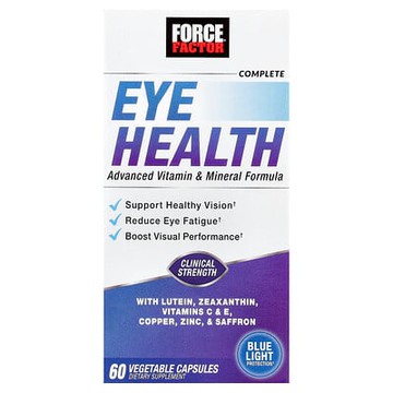 Force Factor, 多面眼部健康，高級維生素和礦物質配方，60 粒素食膠囊