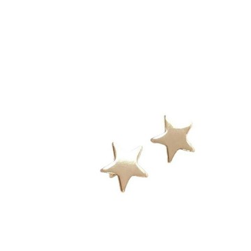Ala-14K包金保色五角星形帶吊環針耳釘手工diy耳環飾品配件資料
