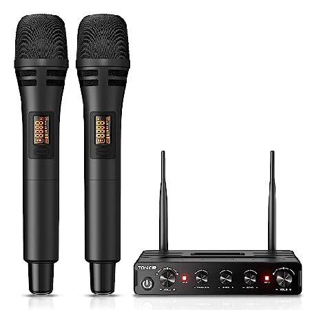 TONOR Wireless Microphone Systems, UHF Cordless Karaoke Microphones, Handheld Dynamic Mic Microfono Kit with Receiver for Karaoke, Singing, Church, Ad