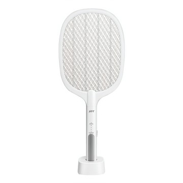 H-T-T 新幹線 二合一紫光誘蚊式 Type-C充電 可立式電蚊拍  白色