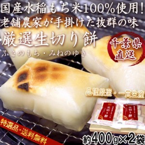 メーカー直送 厳選生切り餅 約400g×2袋 千葉県産 国内産水稲もち米を100%使用！老舗農家が栽培から加工まで手掛けたこだわりの味と品質