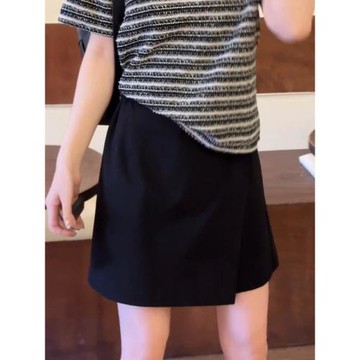 黑色高腰a字半身裙女大碼2025夏季新款胖mm西裝裙褲顯瘦包臀短裙