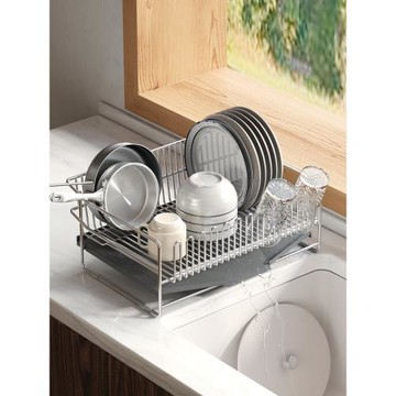 304不銹鋼水槽邊瀝水架碗筷碗盤廚房碗碟架水池洗碗池餐具晾碗架