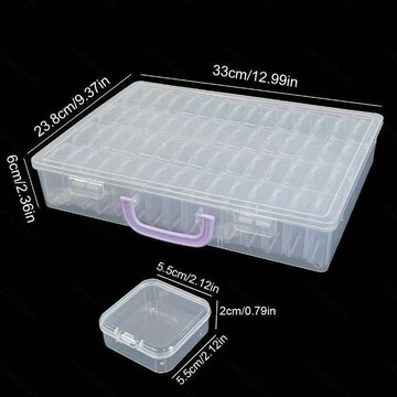 ⚡️桃園發貨⚡️60格超大容量透明塑料拼豆美甲飾品盒米珠珠子收
納盒藥盒跨境UZB