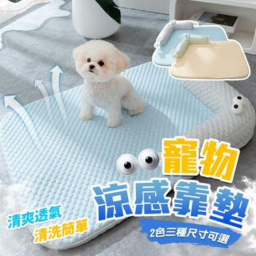 《小貓亂亂買》大眼怪獸涼感靠墊 冰絲涼墊 寵物降溫涼墊 寵物涼墊 涼感窩 涼窩 寵物睡窩 寵物睡床 貓狗可用 降溫 消暑
