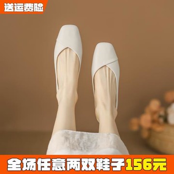 真皮豆豆鞋女春平底2026年新款淺口單鞋軟底媽媽鞋大碼女鞋41到43