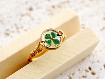 森林系戒指 | 植物 押花 | 四葉草 生日禮物 心思禮物 寄語