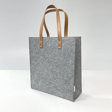 簡約日常毛氈手提包(中性)-淺灰色