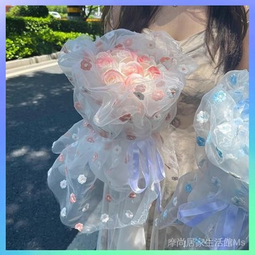 🏅送禮首選💝創意花束🎗小香風瓔珞紗生日禮物送男女生閨蜜永生花花束成品送女友節日花束