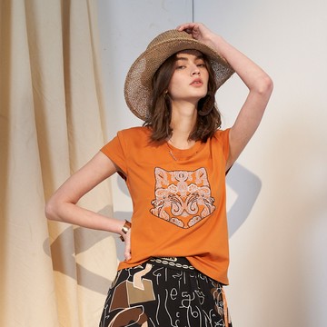 CLL巧玲瓏 窗花刺繡貓咪造型上衣 2283204