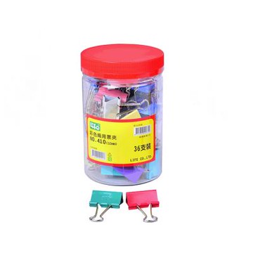 【徠福】彩色兩用票夾36支入-32mm / 筒 NO.410