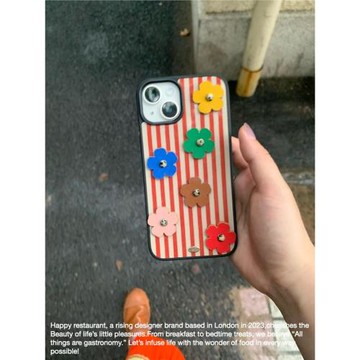 【少量到貨】開心餐廳 . 手工抱抱小花手機殼、手機鏈