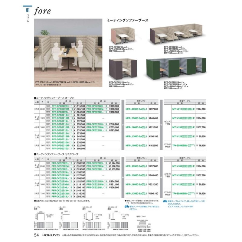 フォーレ ＭＴＧソファーブース 独立 PFR-DPD2222H-M61 送料無料 コクヨ kokuyo 通販 LINEポイント最大0.5%GET  LINEショッピング