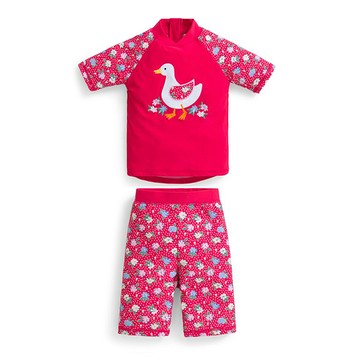英國 JoJo Maman BeBe 嬰幼兒/兒童兩件式防曬泳裝_鴨子 (JJ-D8795)