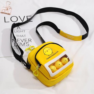 玩偶帆布小包包女2023新款學生百搭ins卡通可愛小雞包單肩斜挎包