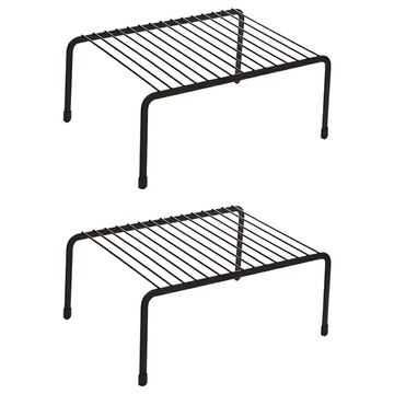 c550鐵藝置物架  時尚黑  25cm x 17.3cm x 10cm  1層  2組