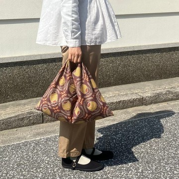 手提袋 吾妻袋 復古 黃花 M