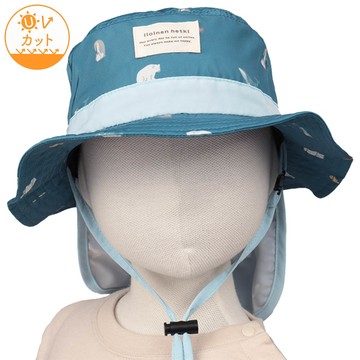 akachan honpo - 漁夫帽-滿版印花-深藍色