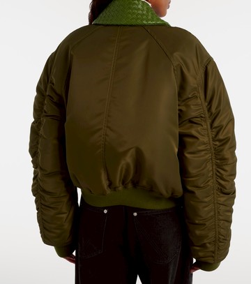 Bottega Veneta Intrecciato leather-trimmed bomber jacket