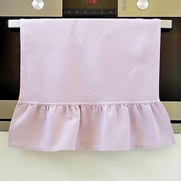 廚房粉色手巾、裝飾洗碗巾、褶邊洗碗巾、禮品