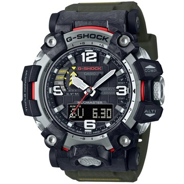 CASIO G-SHOCK MUDMASTER 碳纖維陸地極限 太陽能腕錶(黑/綠GWG-2000-1A3)