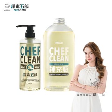 【淨毒五郎】碗盤清潔劑 500ml+補充瓶1000ml