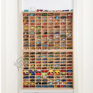 實木多美卡小汽車收納柜墻上玩具置物架多層車模展示架1:64車收納