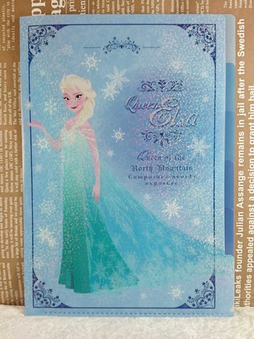 【震撼精品百貨】冰雪奇緣 Frozen 資料夾 淺藍色 亮 5層 震撼日式精品百貨