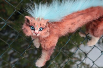 貓龍奇幻動物毛絨玩具！藝術娃娃可擺姿勢系列