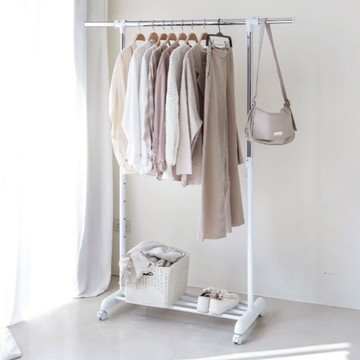 TRUELIFE 盒理收納 OUTLET 升級款5段單桿吊衣架 RH2508-WT  白色  86.5~123 x 44 x 120~159.5cm