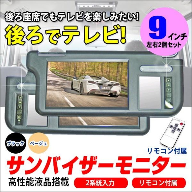 サンバイザーモニターセット　9インチ　（YJ-9018） サンバイザーモニターセット9インチ（YJ-9018）