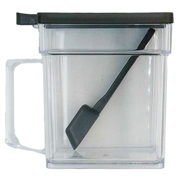 inomata 方形透明調味盒 400ml - 黑蓋  1組