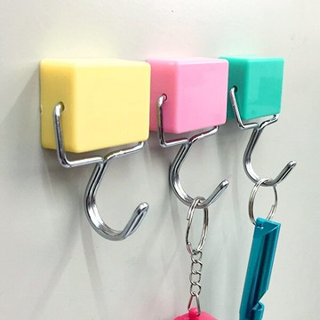 吸磁不留痕掛勾 方塊馬卡龍磁性掛架 超強力廚房冰箱桌上門後不留痕磁鐵掛勾 掛勾 贈品禮品