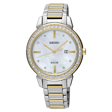 seiko SK037精工錶 CS V137-0CV0K(SUT328P1) 施華洛世奇水晶鑽錶 / 黃 32.1mm｜樂天全館特惠中★指定刷卡回饋10%