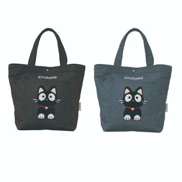 【Kiro貓】小黑貓 毛巾繡 丹寧 牛仔 肩背包【300042】