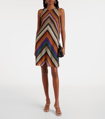 Missoni Zigzag knitted lamé minidress
