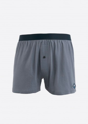 男款_Newtro Street．純棉寬鬆四角內褲(塵石藍-刺繡遊戲機)