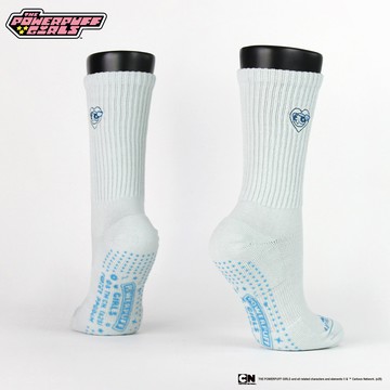 【FOOTER除臭襪】飛天小女警-耍Q止滑襪(PPG04-藍色)