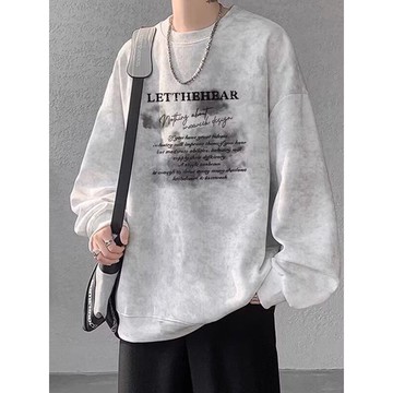 【癮品流行-YP】大學T大學圓領長袖套頭衛衣重磅帽踢印花秋冬衛衣男年春秋季韓版新款圓領寬鬆上衣chic港風潮流