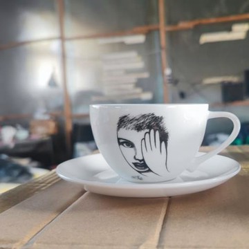 南非Carrol Boyes高顏值抽象人物家用辦公水杯茶杯咖啡杯碟創意
