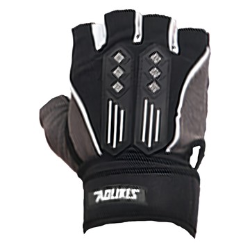 AOLIKES 奧力克斯 加墊半指手套 重量92g 適用於各類健身運動及日常使用  L(20~21cm)  白色  1個