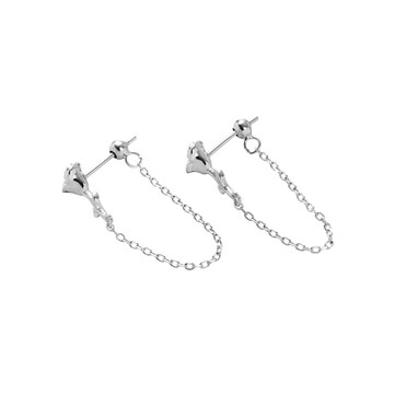 [純銀] 薔薇鎖鏈耳環 / Chain of Roses Earring