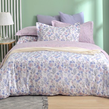 La Belle 100%純棉 兩用被床包組 防蹣抗菌 吸濕排汗 雙/加/特 恬蜜花園 純棉 格蕾寢飾