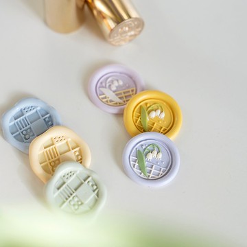 火漆封蠟章-雙面圖案銅柱